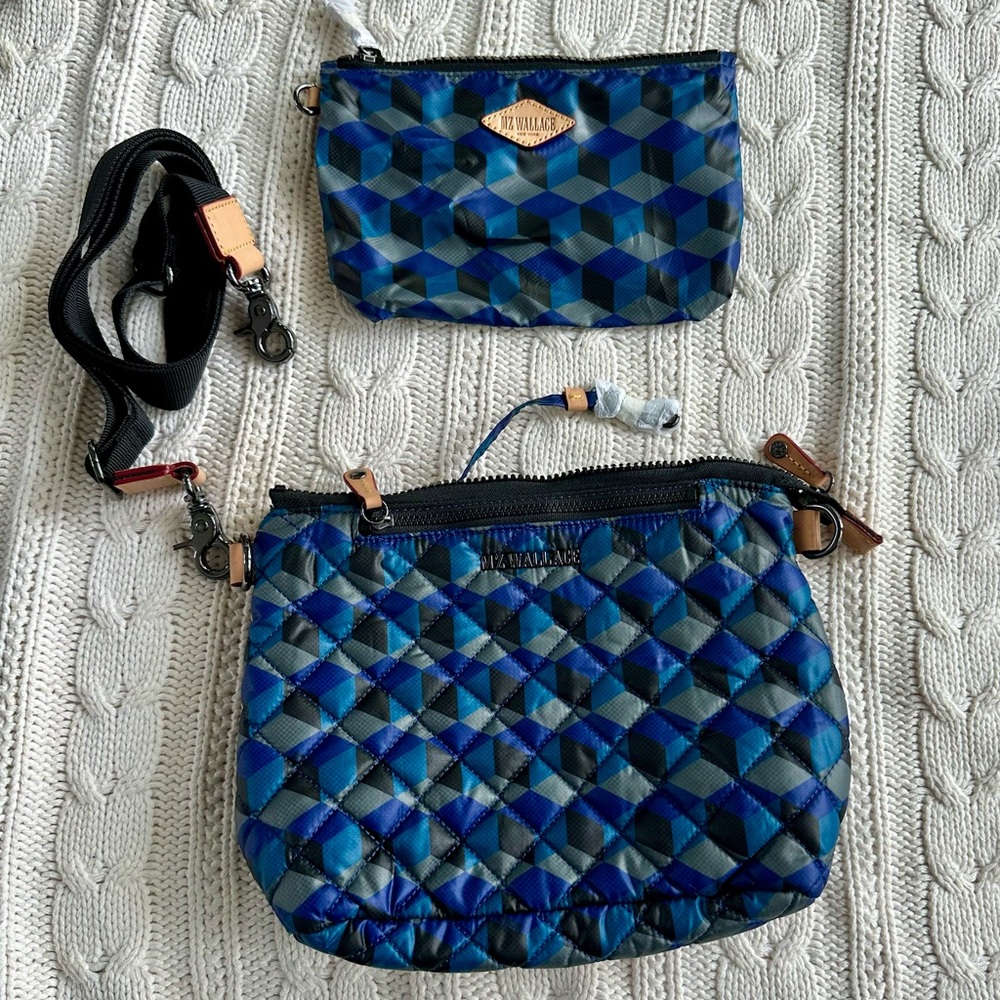 🖤 MZ Wallace Metro Scout in blue / black geo print